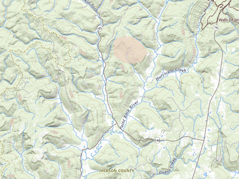 Radar-estimated hail-size map of the storm over Estillfork, AL on Sep 5, 2026