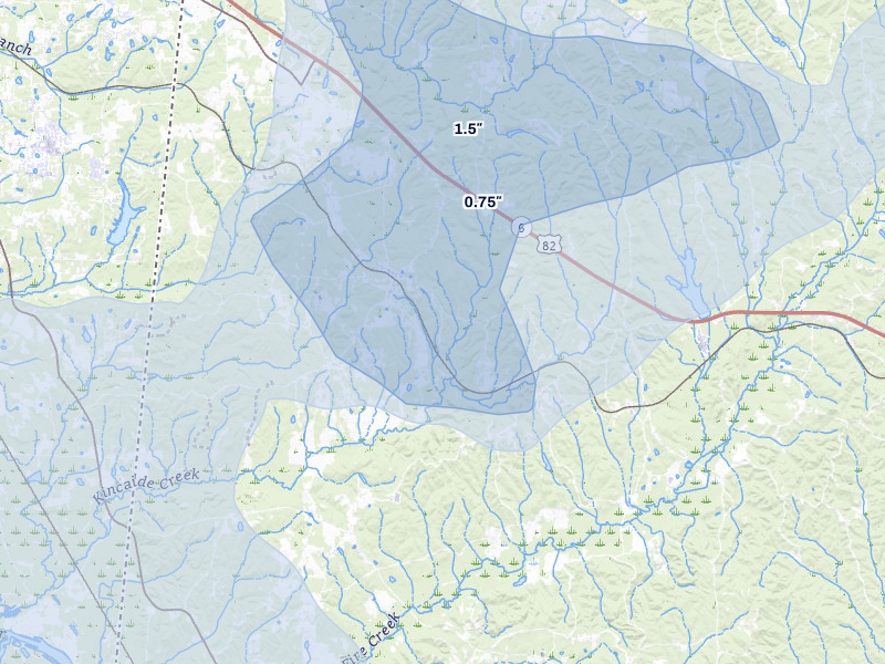 NEXRAD radar-signature map of the hail storm over Ethelsville, AL on Jun 1, 2026