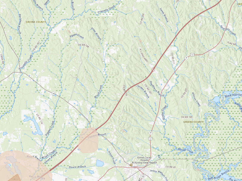 Radar-estimated hail-size map of the storm over Eutaw, AL