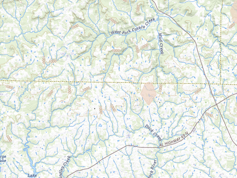 Radar-estimated hail-size map of the storm over Eva, AL on Jul 5, 2026