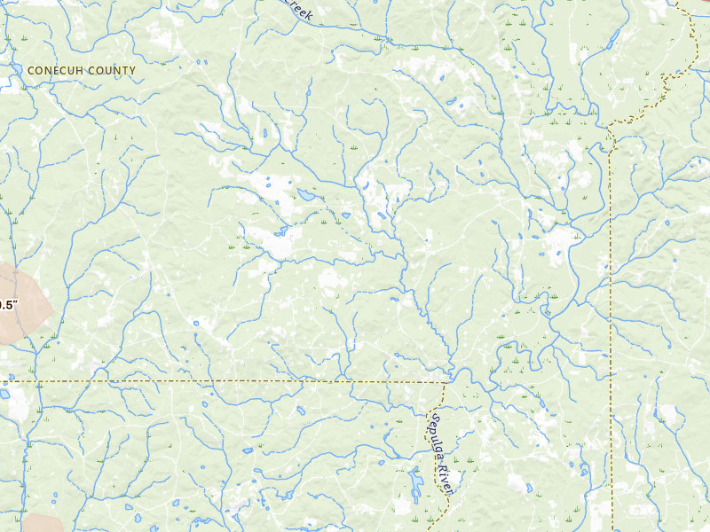 Radar-estimated hail-size map of the storm over Evergreen, AL on May 6, 2026