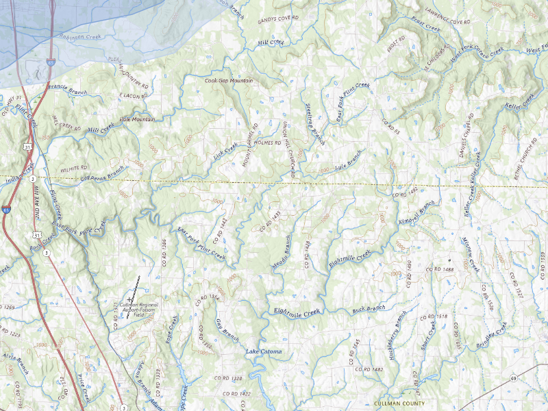 NEXRAD radar-signature map of the hail storm over Falkville, AL on Aug 17, 2026