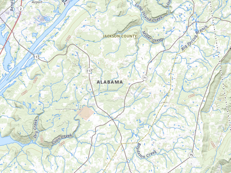 Radar-estimated hail-size map of the storm over Flat Rock, AL on May 20, 2026