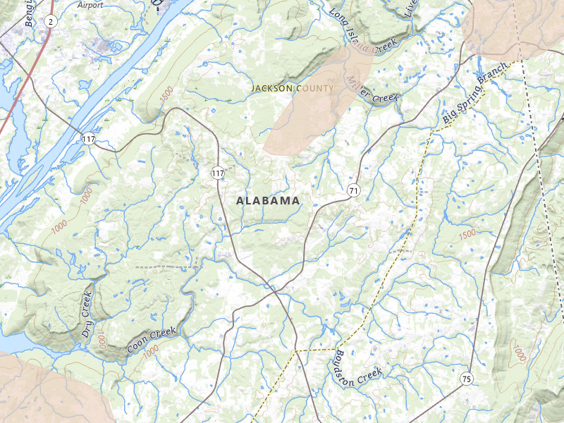 Radar-estimated hail-size map of the storm over Flat Rock, AL on Aug 20, 2026