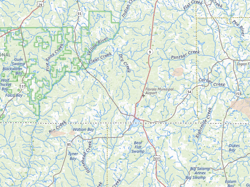 Radar-estimated hail-size map of the storm over Florala, AL on Jun 30, 2026
