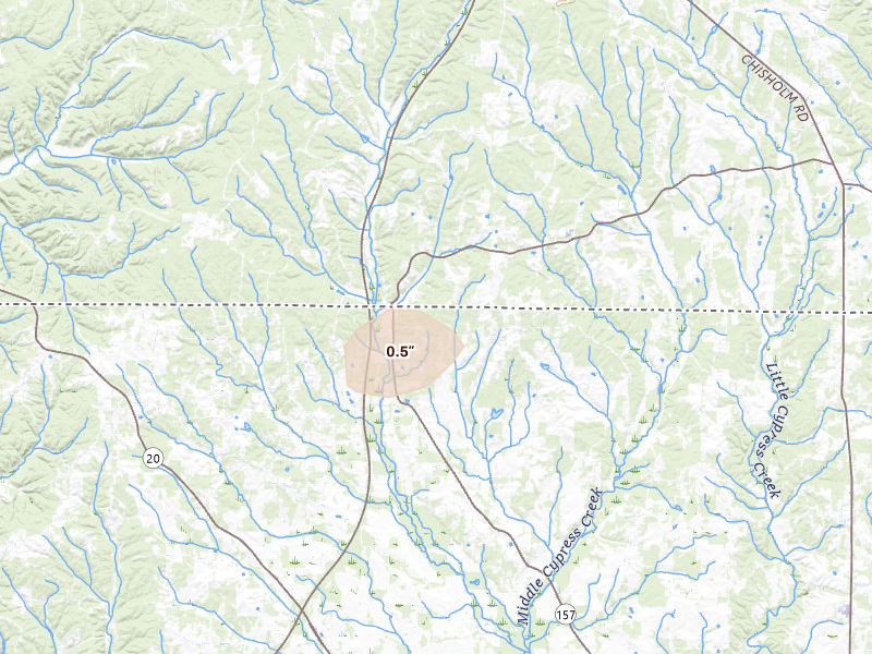 Radar-estimated hail-size map of the storm over Florence, AL