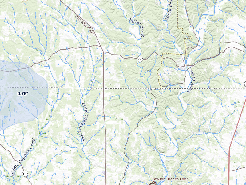 NEXRAD radar-signature map of the hail storm over Florence, AL on Aug 17, 2026
