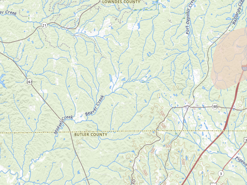 Radar-estimated hail-size map of the storm over Fort Deposit, AL on Jun 30, 2026