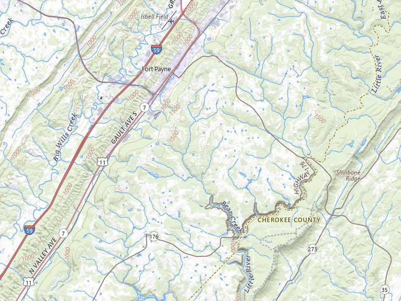 Radar-estimated hail-size map of the storm over Fort Payne, AL on Jul 2, 2026