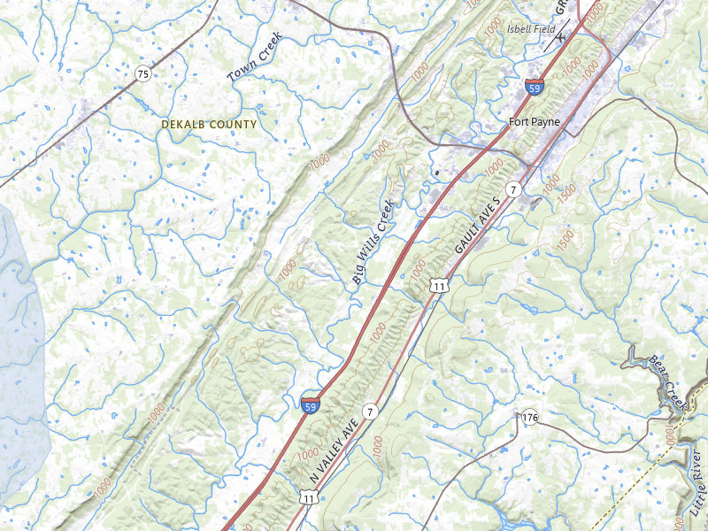 NEXRAD radar-signature map of the hail over Fort Payne, AL