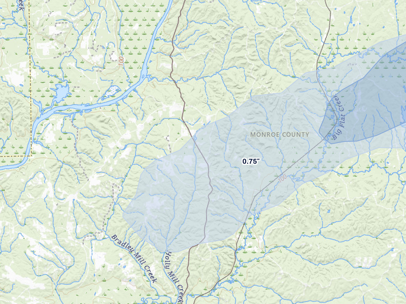 NEXRAD radar-signature map of the hail storm over Franklin, AL on Mar 15, 2026