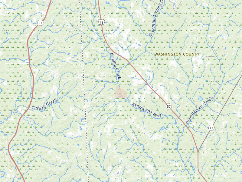 Radar-estimated hail-size map of the storm over Fruitdale, AL on Aug 18, 2026