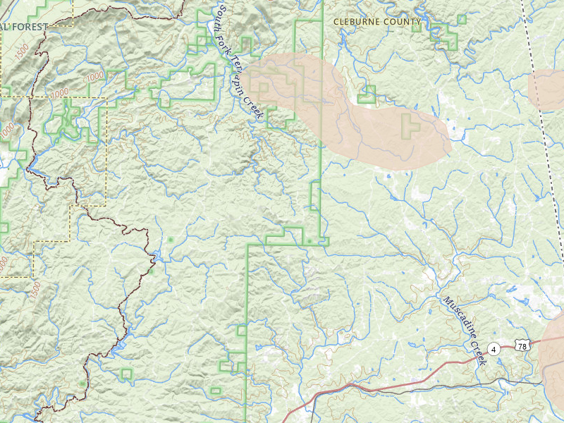 Radar-estimated hail-size map of the storm over Fruithurst, AL on Aug 11, 2026
