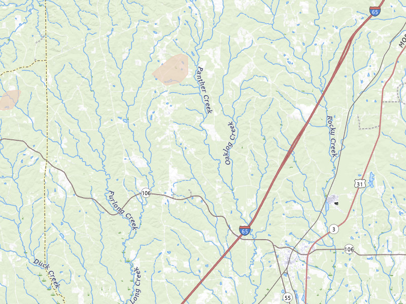 Radar-estimated hail-size map of the storm over Georgiana, AL on Jun 30, 2026