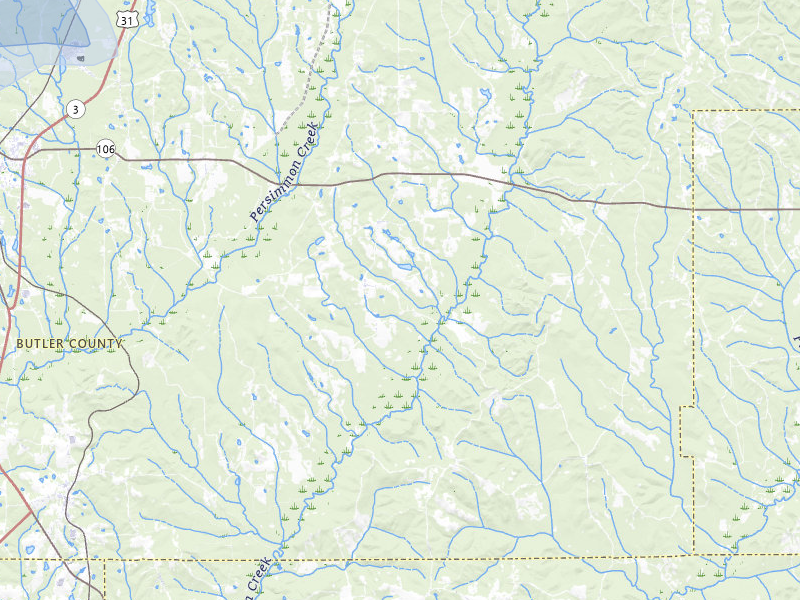 NEXRAD radar-signature map of the hail storm over Georgiana, AL on Jul 30, 2026