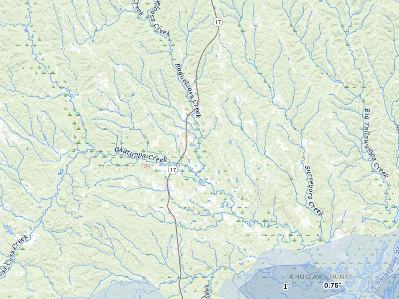 NEXRAD radar-signature map of the hail storm over Gilbertown, AL on Jul 31, 2026