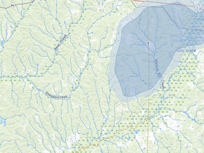 NEXRAD radar-signature map of the hail storm over Gordo, AL on Jul 31, 2026