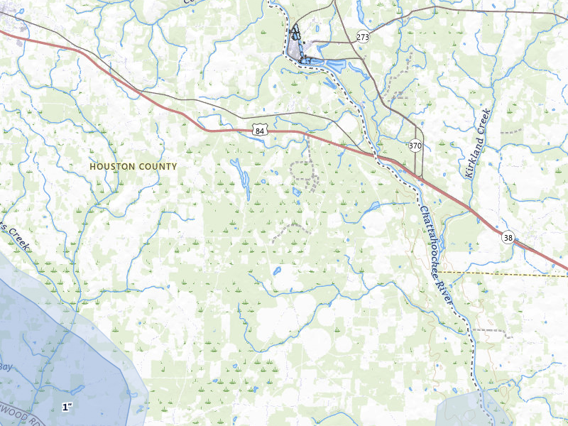 NEXRAD radar-signature map of the hail over Gordon, AL