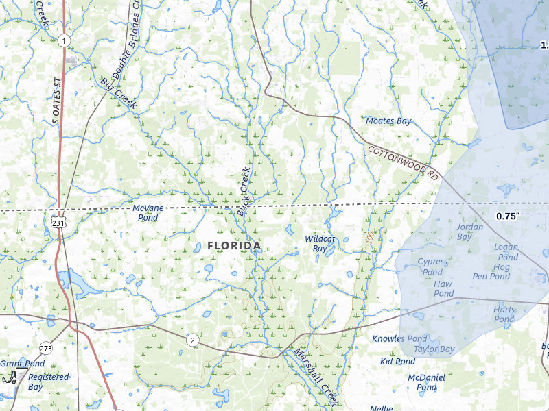 NEXRAD radar-signature map of the hail storm over Gordon, AL on Aug 12, 2026
