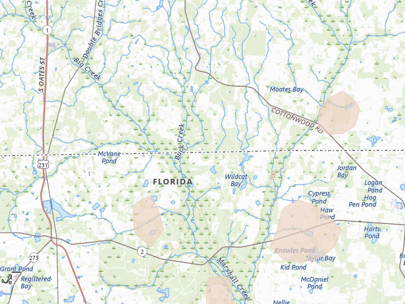 Radar-estimated hail-size map of the storm over Gordon, AL on Aug 18, 2026