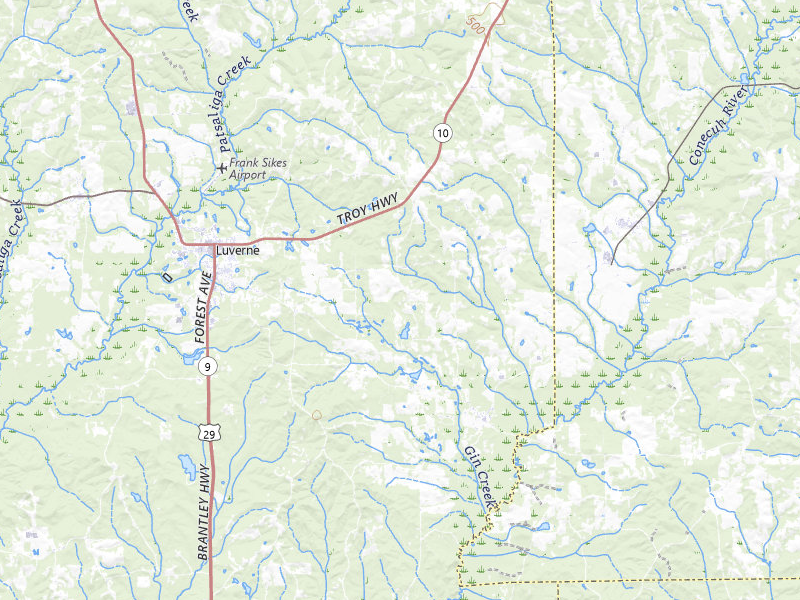 Radar-estimated hail-size map of the storm over Goshen, AL on May 6, 2026