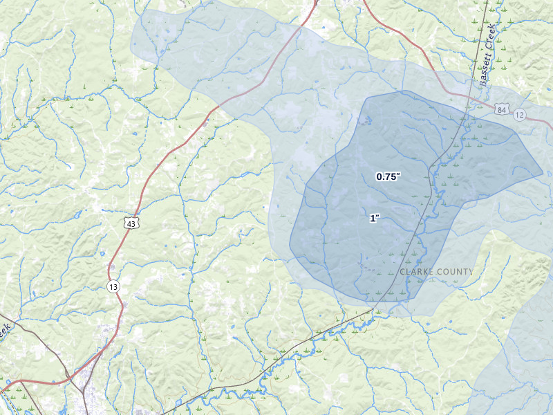 NEXRAD radar-signature map of the hail storm over Grove Hill, AL on Jun 30, 2026
