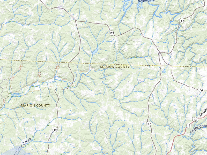 NEXRAD radar-signature map of the hail storm over Hamilton, AL on Jul 7, 2026