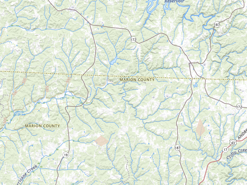 Radar-estimated hail-size map of the storm over Hamilton, AL on Jul 9, 2026