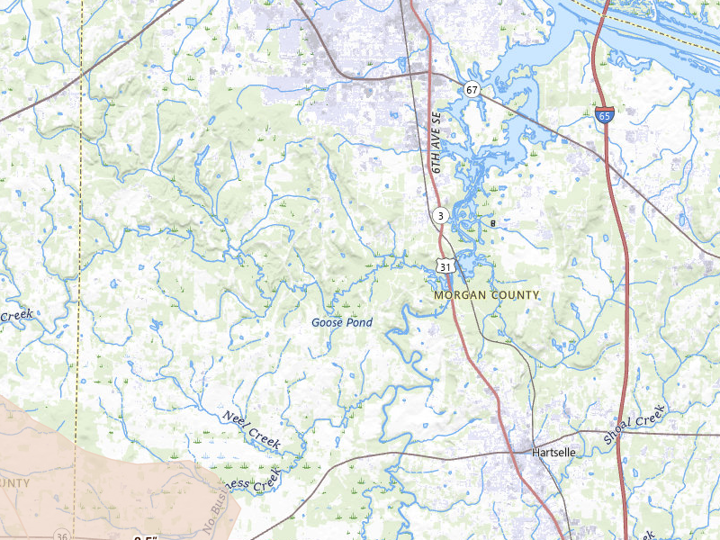 Radar-estimated hail-size map of the storm over Hartselle, AL on Feb 26, 2026