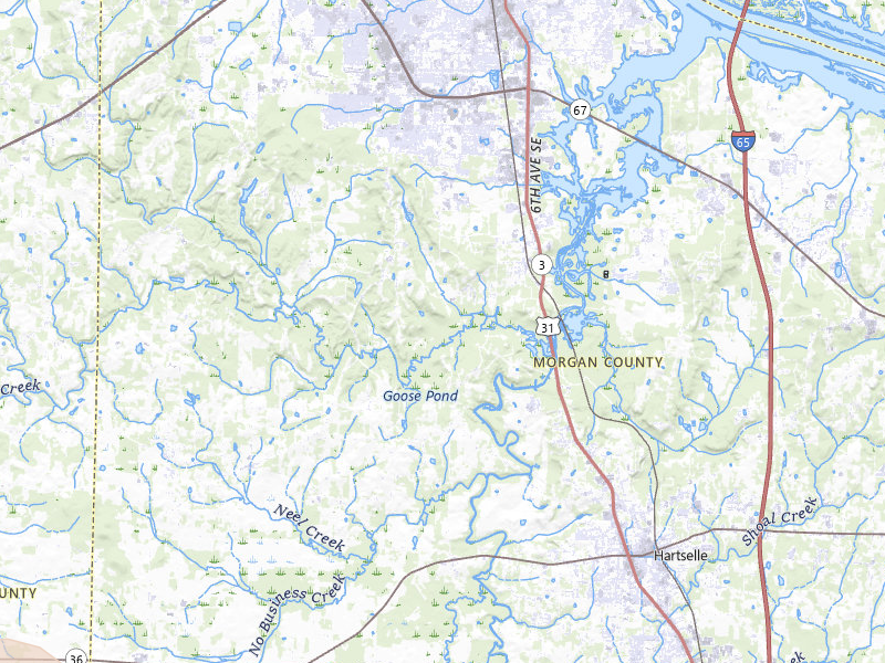 Radar-estimated hail-size map of the storm over Hartselle, AL on Apr 28, 2026