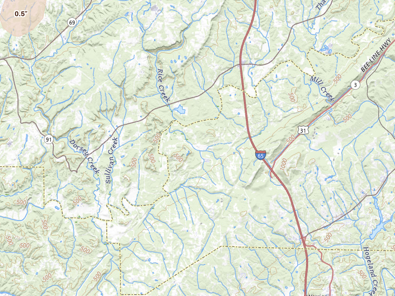 Radar-estimated hail-size map of the storm over Hayden, AL on Jul 3, 2026