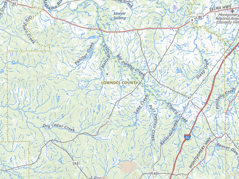 Radar-estimated hail-size map of the storm over Hayneville, AL on Mar 15, 2026