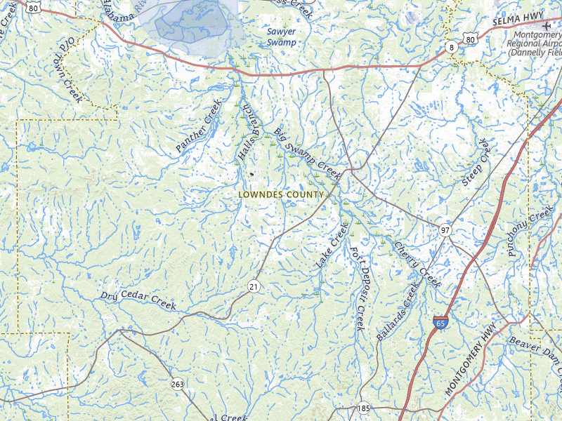 NEXRAD radar-signature map of the hail storm over Hayneville, AL on May 6, 2026