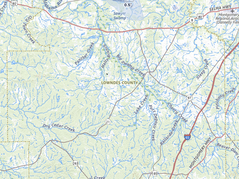 NEXRAD radar-signature map of the hail storm over Hayneville, AL on May 31, 2026