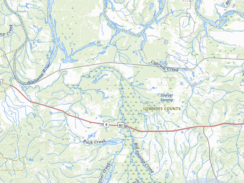 NEXRAD radar-signature map of the hail storm over Hayneville, AL on Aug 14, 2026