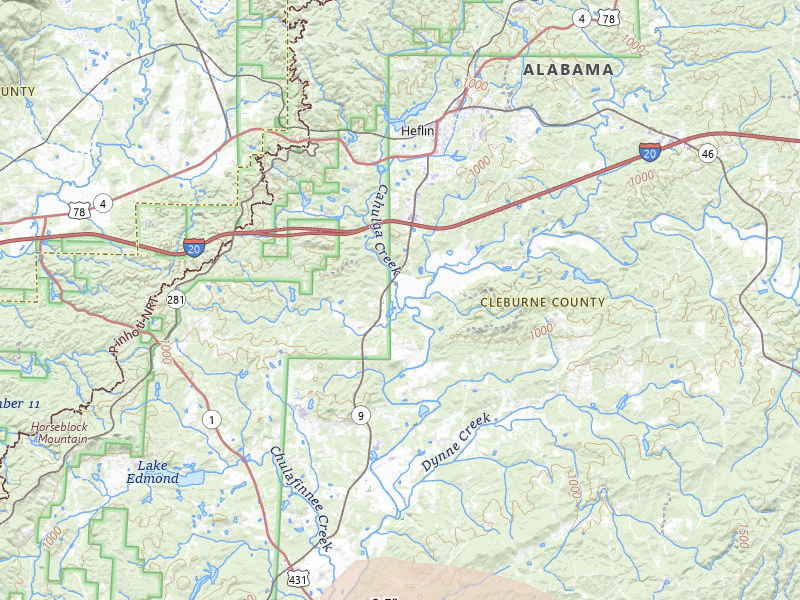 Radar-estimated hail-size map of the storm over Heflin, AL on Jul 1, 2026