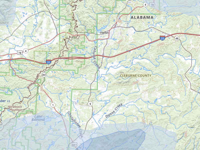 NEXRAD radar-signature map of the hail storm over Heflin, AL on Jul 1, 2026