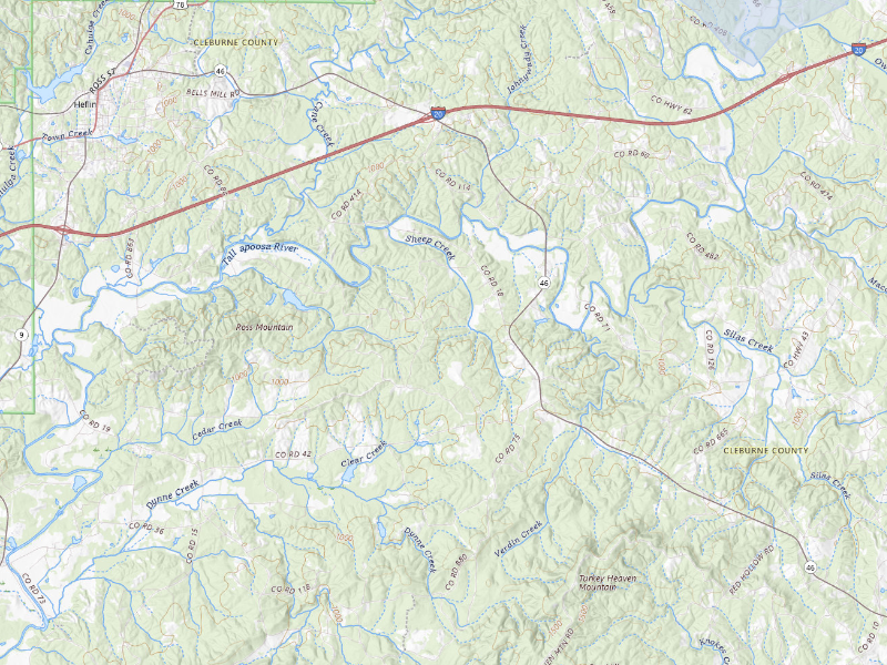 NEXRAD radar-signature map of the hail storm over Heflin, AL on Sep 5, 2026