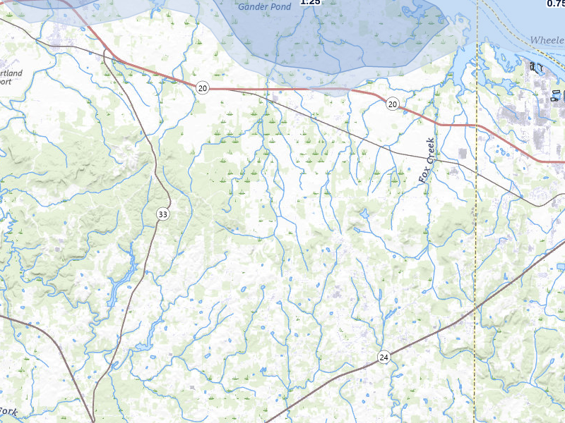 NEXRAD radar-signature map of the hail storm over Hillsboro, AL on Aug 8, 2026