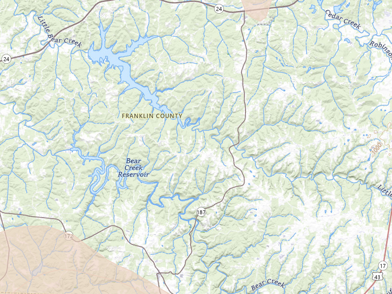 Radar-estimated hail-size map of the storm over Hodges, AL on Jul 1, 2026