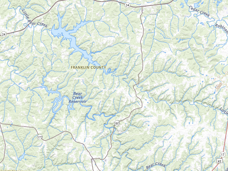 Radar-estimated hail-size map of the storm over Hodges, AL on Jul 9, 2026