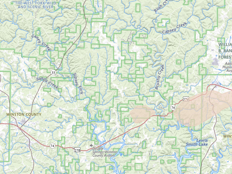 Radar-estimated hail-size map of the storm over Houston, AL on May 6, 2026