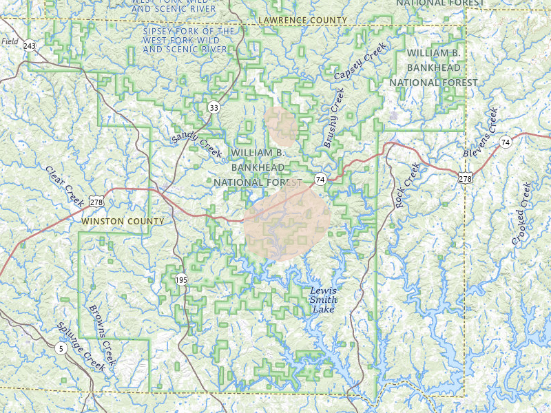 Radar-estimated hail-size map of the storm over Houston, AL on Aug 26, 2026
