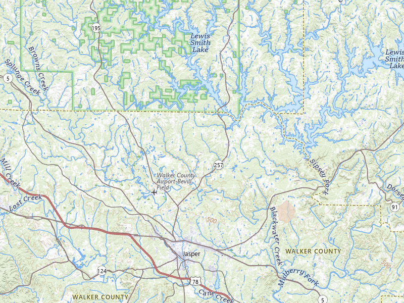 Radar-estimated hail-size map of the storm over Jasper, AL on Jul 19, 2026
