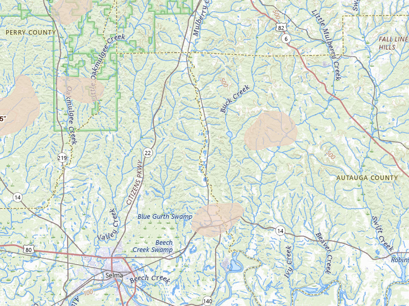 Radar-estimated hail-size map of the storm over Jones, AL on Jul 1, 2026