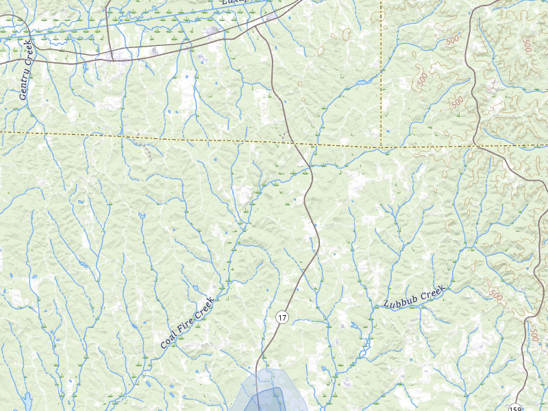 NEXRAD radar-signature map of the hail storm over Kennedy, AL on Feb 26, 2026