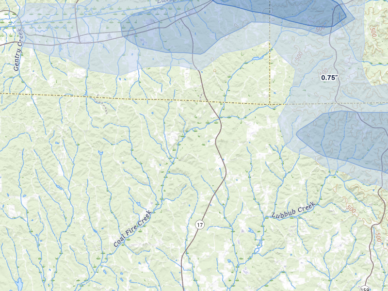 NEXRAD radar-signature map of the hail storm over Kennedy, AL on Apr 28, 2026
