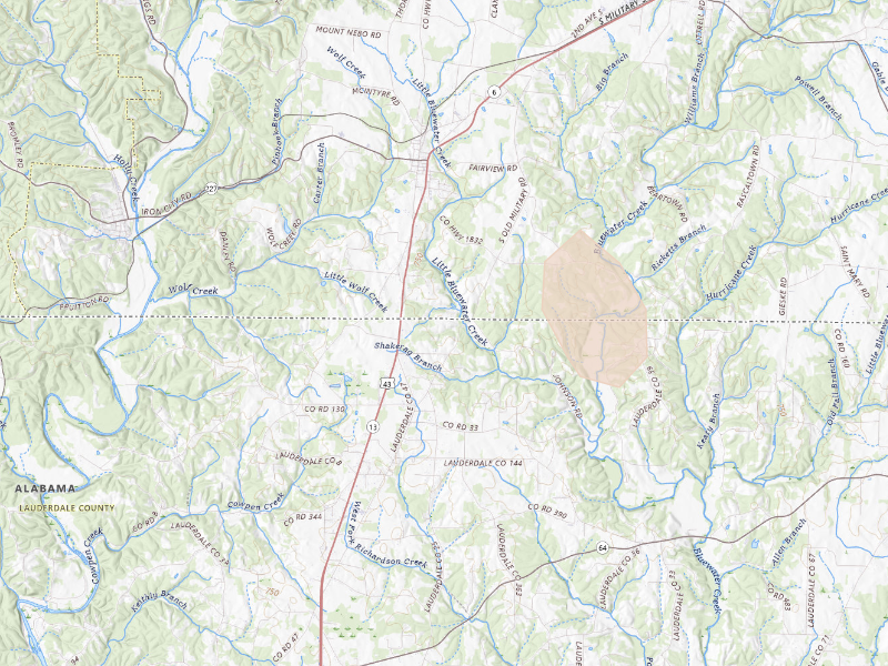 Radar-estimated hail-size map of the storm over Killen, AL