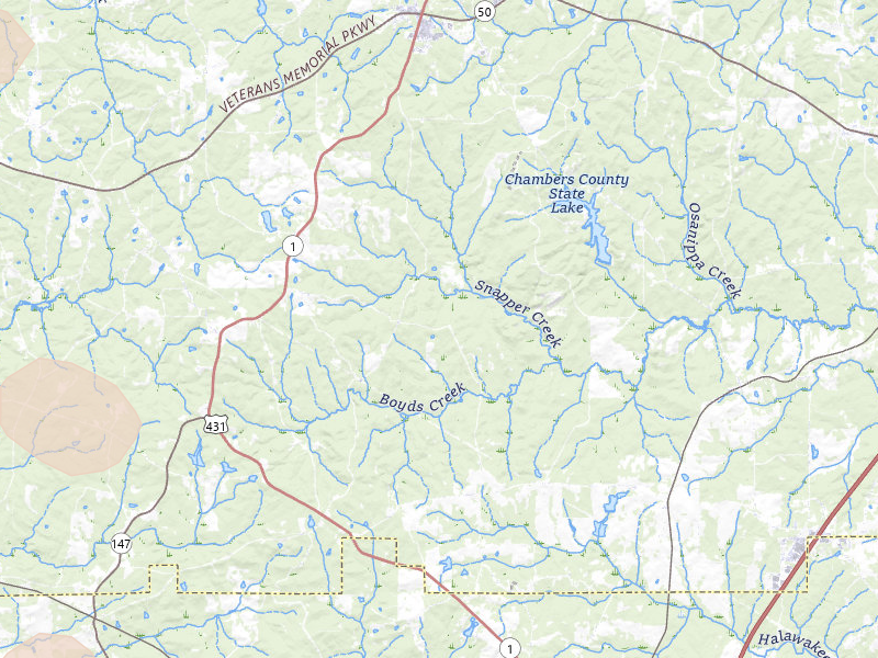 Radar-estimated hail-size map of the storm over Lafayette, AL on Jul 9, 2026
