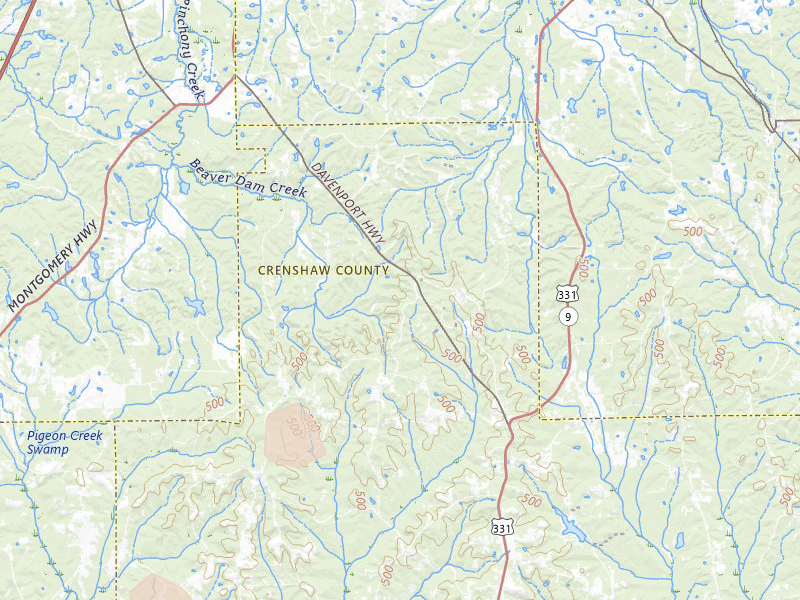 Radar-estimated hail-size map of the storm over Lapine, AL on Jul 17, 2026